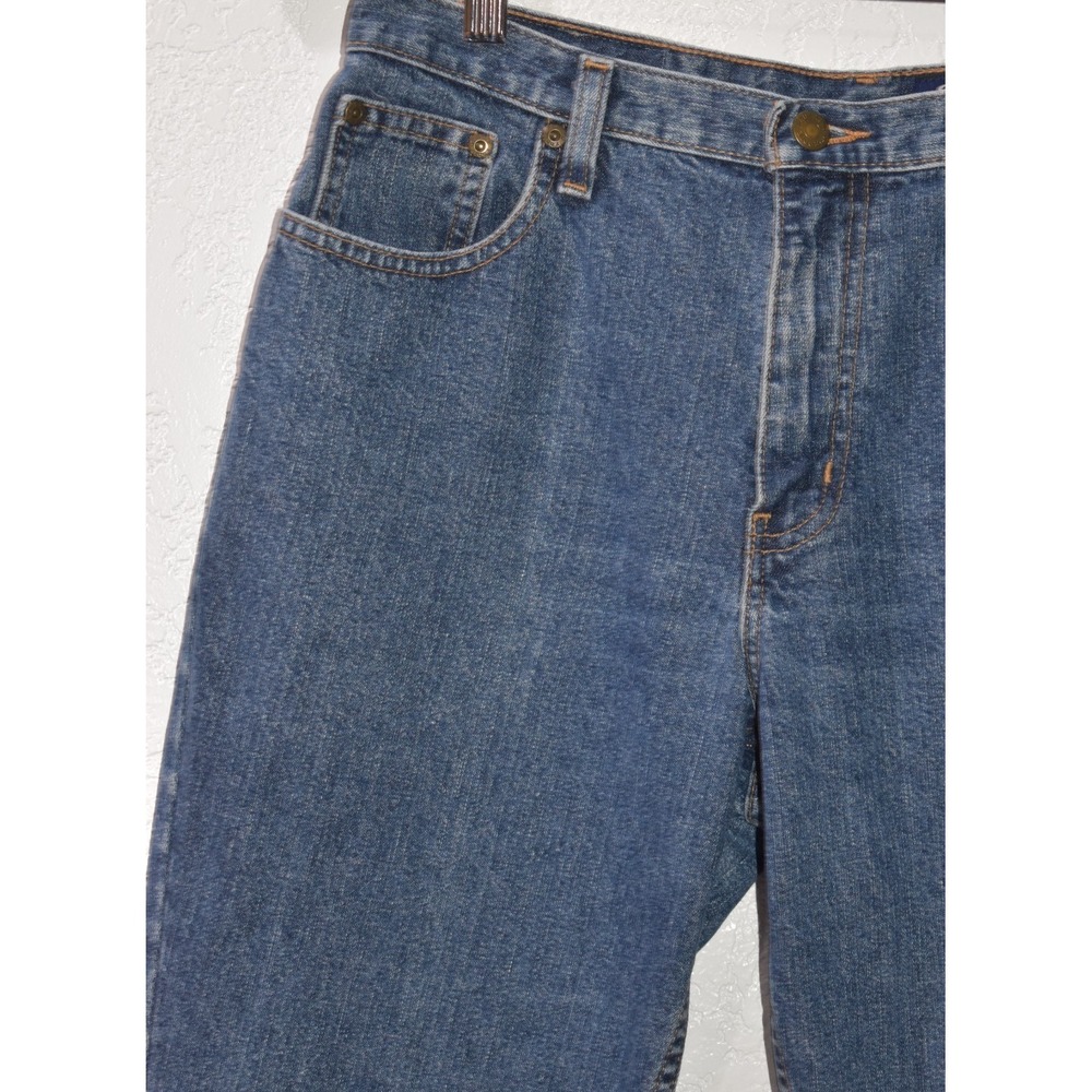 Eddie Bauer 10P Petite Blue Jeans 100% Cotton 5-Pocket High Rise Straight Leg - Picture 7 of 16